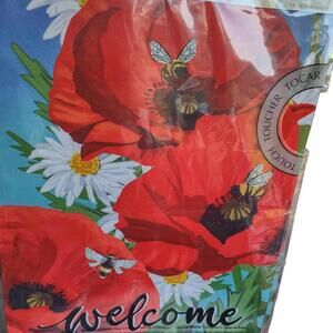 Garden Flag Flowers/Bees 12x18 Inch Double Sided Yard Flag
